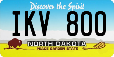 ND license plate IKV800