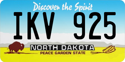 ND license plate IKV925