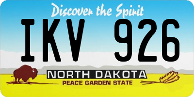 ND license plate IKV926