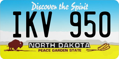 ND license plate IKV950