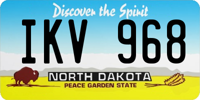 ND license plate IKV968