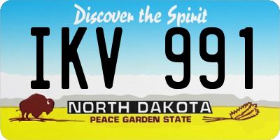 ND license plate IKV991