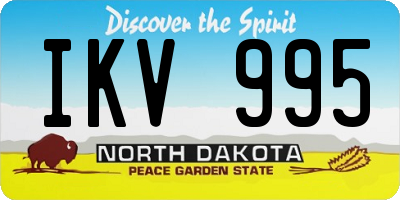 ND license plate IKV995