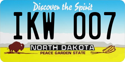 ND license plate IKW007