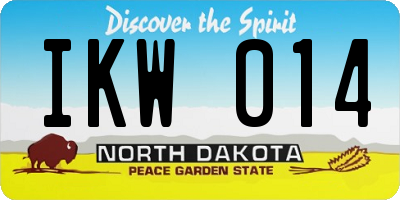 ND license plate IKW014