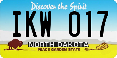 ND license plate IKW017