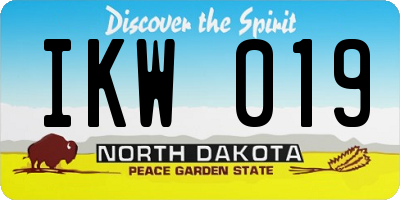 ND license plate IKW019