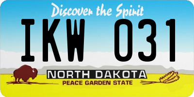 ND license plate IKW031