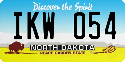 ND license plate IKW054