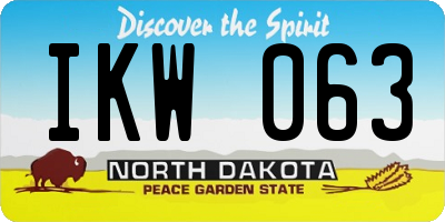 ND license plate IKW063