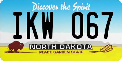 ND license plate IKW067