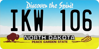 ND license plate IKW106