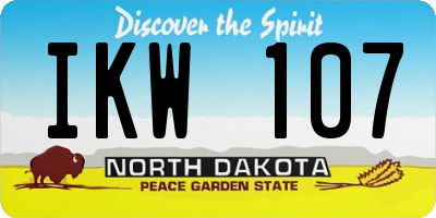 ND license plate IKW107