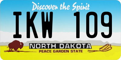 ND license plate IKW109