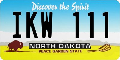 ND license plate IKW111