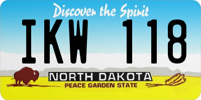 ND license plate IKW118