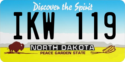 ND license plate IKW119