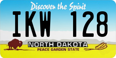 ND license plate IKW128