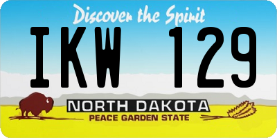 ND license plate IKW129