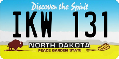ND license plate IKW131