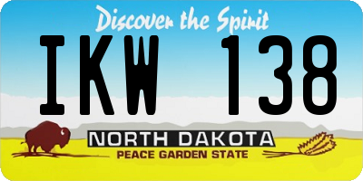 ND license plate IKW138