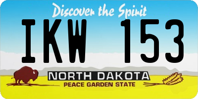 ND license plate IKW153