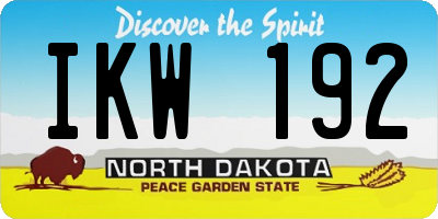 ND license plate IKW192