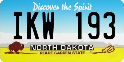 ND license plate IKW193