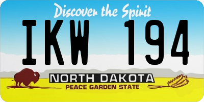 ND license plate IKW194