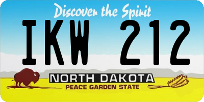 ND license plate IKW212