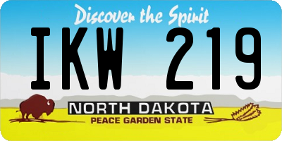 ND license plate IKW219
