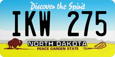 ND license plate IKW275