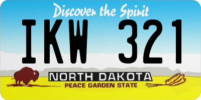 ND license plate IKW321
