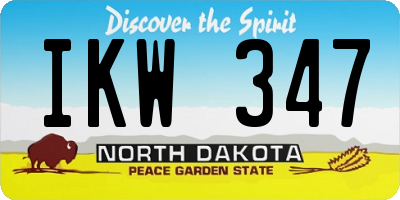 ND license plate IKW347