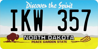 ND license plate IKW357