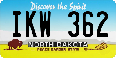 ND license plate IKW362