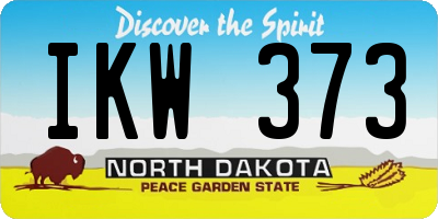 ND license plate IKW373