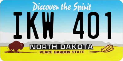 ND license plate IKW401