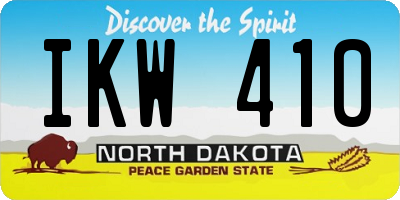 ND license plate IKW410