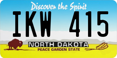 ND license plate IKW415