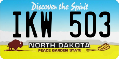 ND license plate IKW503