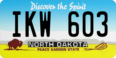 ND license plate IKW603