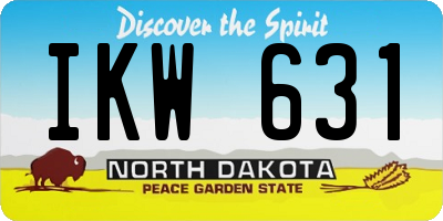 ND license plate IKW631