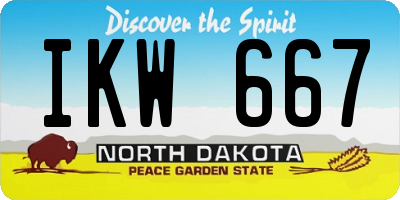 ND license plate IKW667