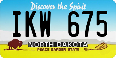 ND license plate IKW675