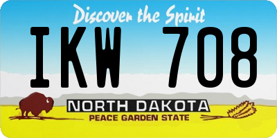 ND license plate IKW708