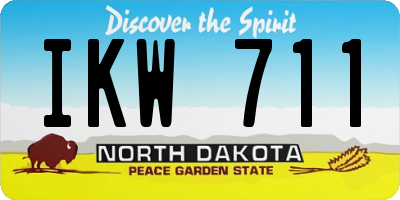 ND license plate IKW711
