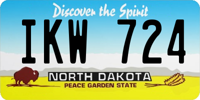 ND license plate IKW724