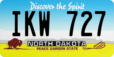 ND license plate IKW727