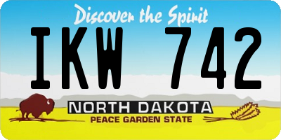 ND license plate IKW742